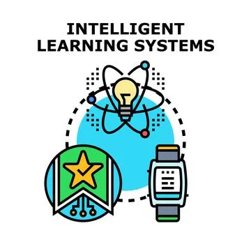Intelligent learning systems developing smart education technology Stock Illustration