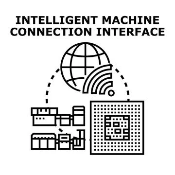 Intelligent machine connecting interface for global network communication Illustrazione stock