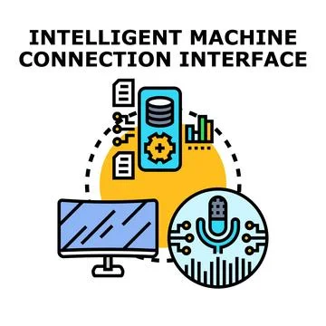 Intelligent machine connection interface vector concept Stock Illustration