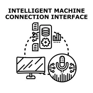 Intelligent machine connection interface vector concept Stock Illustration