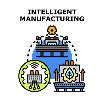 Intelligent manufacturing process optimizing green modern production Stock Illustration
