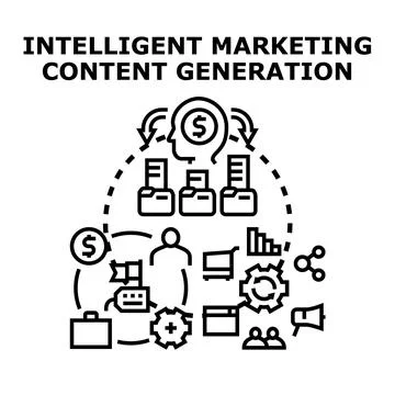 Intelligent marketing content generation creating valuable digital assets Stockillustratie