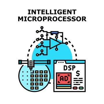 Intelligent microprocessor designing and technology processing Stockillustratie
