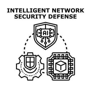 Intelligent network security defense system concept Stock Illustration