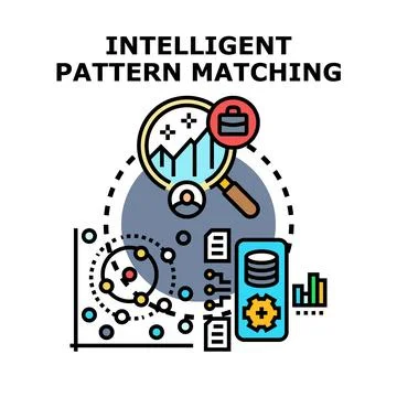 Intelligent pattern matching analyzing data for business strategy イラスト素材