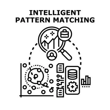 Intelligent pattern matching analyzing data for business strategy Stock Illustration