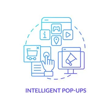 Intelligent pop-ups blue gradient concept icon Illustrazione stock