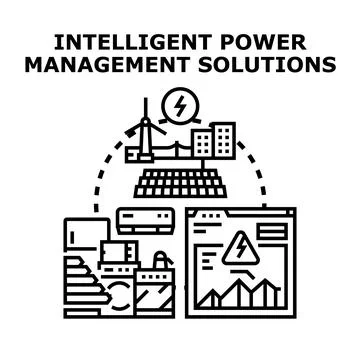 Intelligent power management solutions concept illustration Illustrazione stock