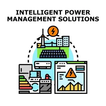 Intelligent power management solutions concept illustration Stockillustratie