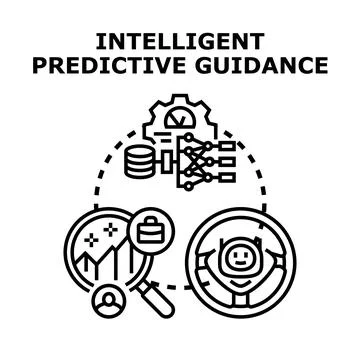 Intelligent predictive guidance system analyzing data for navigation Stock Illustration