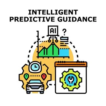 Intelligent predictive guidance system calculating smart route Stock Illustration