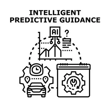 Intelligent predictive guidance system calculating smart route Stock Illustration