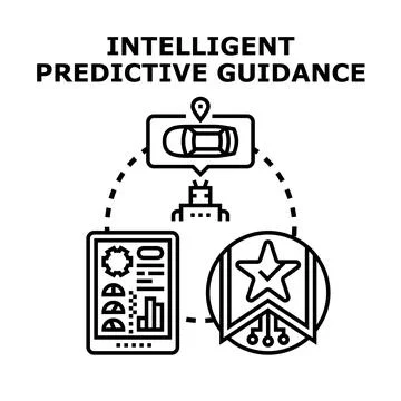 Intelligent predictive guidance system concept illustration Illustrazione stock