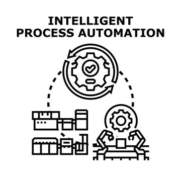 Intelligent process automation concept illustrating smart industry workflow イラスト素材