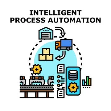 Intelligent process automation digitizing business workflow optimization co.. Stock Illustration