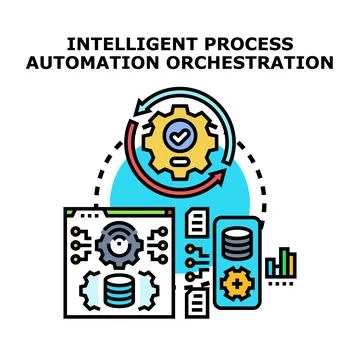 Intelligent process automation orchestration optimizing business workflow 스톡 일러스트