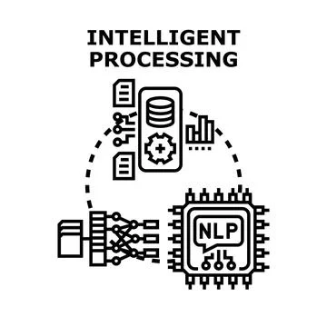 Intelligent processing concept for data analysis technology Stock Illustration