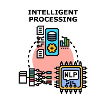 Intelligent processing concept for data analysis technology Stock Illustration