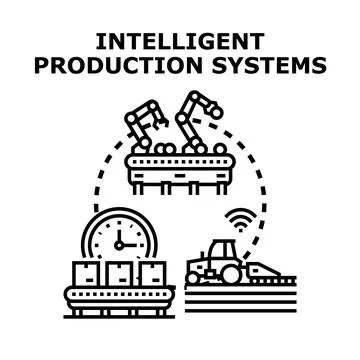 Intelligent production systems developing modern industrial technology Stockillustratie