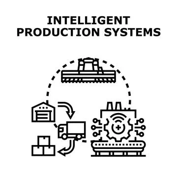 Intelligent production systems developing modern industry technologies Illustrazione stock