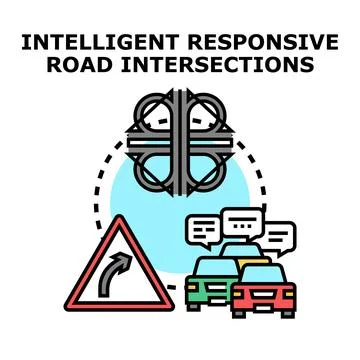 Intelligent responsive road intersections traffic management system Stock-Illustration