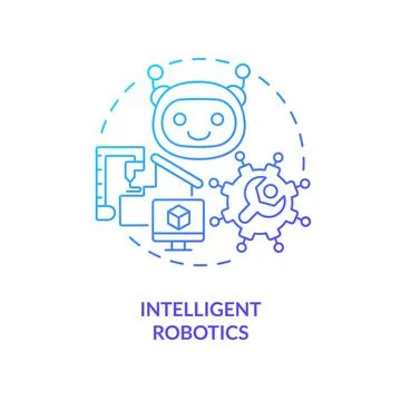 Intelligent robotics blue gradient concept icon Illustrazione stock