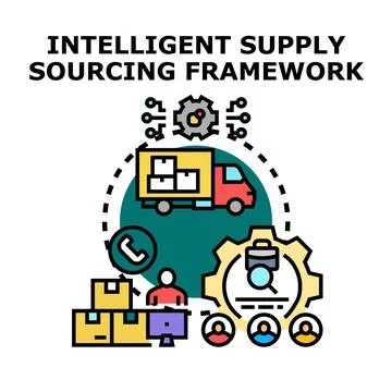 Intelligent supply sourcing framework for optimizing logistics Stock Illustration