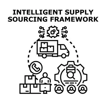 Intelligent supply sourcing framework for optimizing logistics Stock Illustration