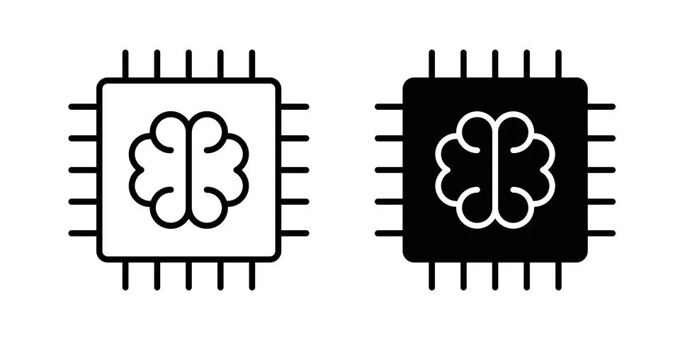 Intelligent system icon for web projects Stock Illustration