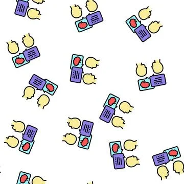 Intelligent talking vector seamless pattern Stock Illustration
