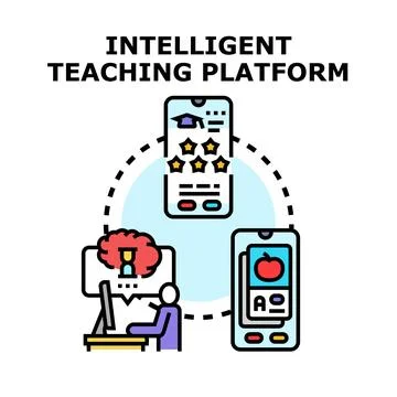 Intelligent teaching platform concept for online learning Stock Illustration