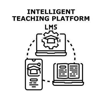 Intelligent teaching platform lms for digital learning education Stock Illustration