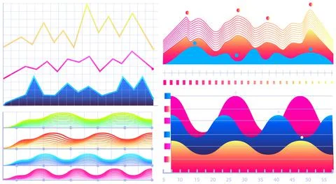 Intelligent technology hud interactive panel. Data screen with charts. Annual 스톡 일러스트