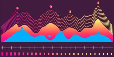 Intelligent technology hud interactive panel. Data screen with charts. Annual Stock Illustration
