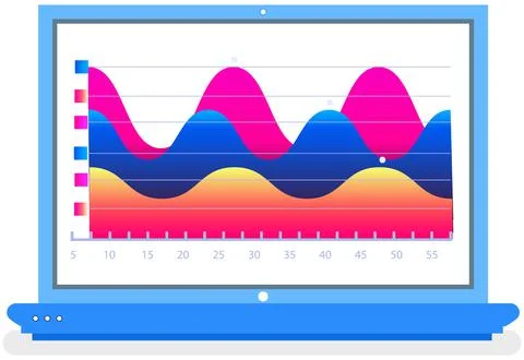 Intelligent technology hud interactive panel. Data screen with charts. Annual Stock Illustration