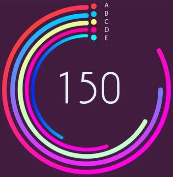 Intelligent technology hud interactive panel. Data screen with colored lines on Illustrazione stock