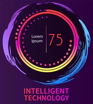 Intelligent technology hud interactive panel. Data screen with charts. Annual Stock Illustration