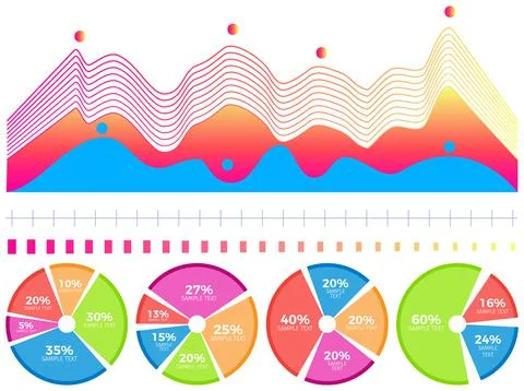 Intelligent technology hud interactive panel. Data screen with charts. Annual 스톡 일러스트