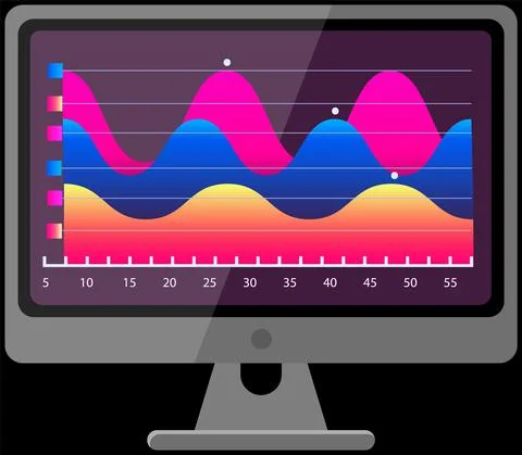 Intelligent technology hud interactive panel. Data screen with charts. Annual Stock Illustration