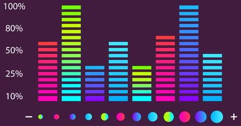 Intelligent technology hud interactive panel. Data screen with charts. Annual Stock Illustration