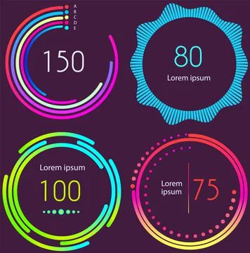 Intelligent technology hud interactive panel. Data screen with charts. Annual Stock Illustration