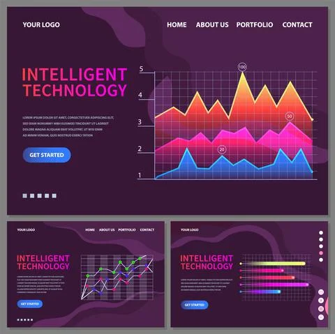 Intelligent technology hud interactive panel. Data screen with charts. Annual 스톡 일러스트