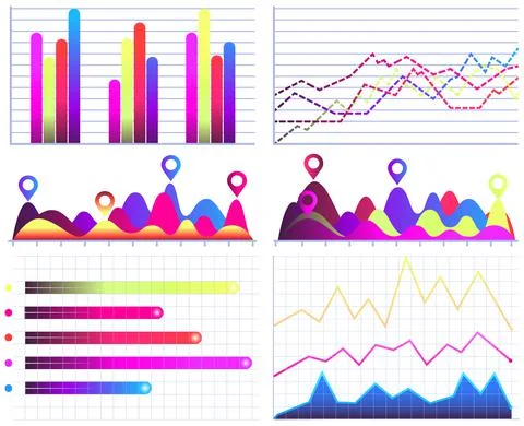 Intelligent technology hud interactive panel. Data screen with charts. Annual 스톡 일러스트