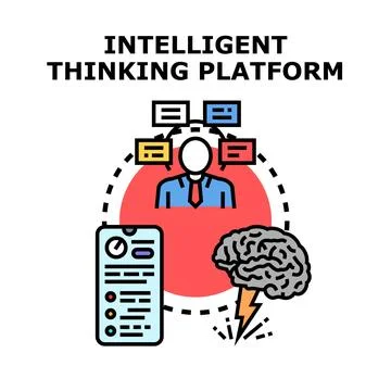 Intelligent thinking platform connecting ideas and data Stock Illustration
