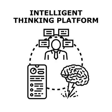 Intelligent thinking platform connecting ideas and data Stock Illustration