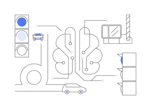 Intelligent transportation system abstract concept vector illustration. Stock Illustration