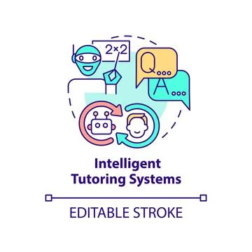 Intelligent tutoring system concept icon 库存插图