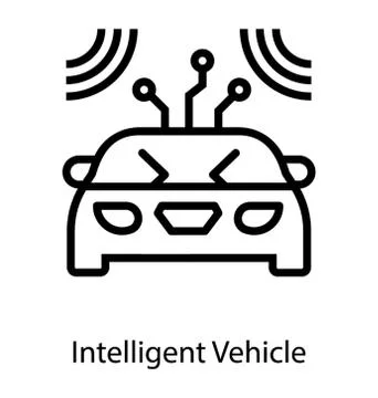 Intelligent Vehicle Vector Illustrazione stock