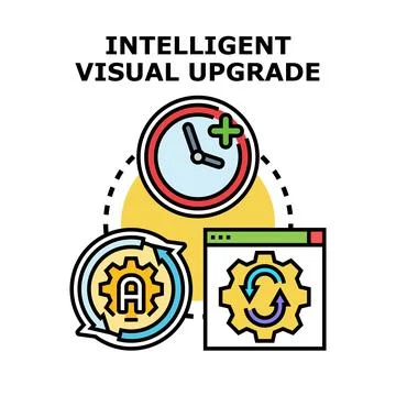 Intelligent visual upgrade concept with technology icons イラスト素材