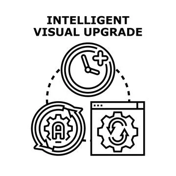 Intelligent visual upgrade concept with technology icons Stock Illustration